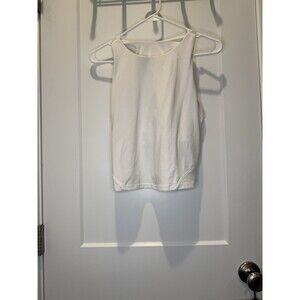 All in Motion Women's Medium White Everyday Soft High Neck Cropped Tank Top